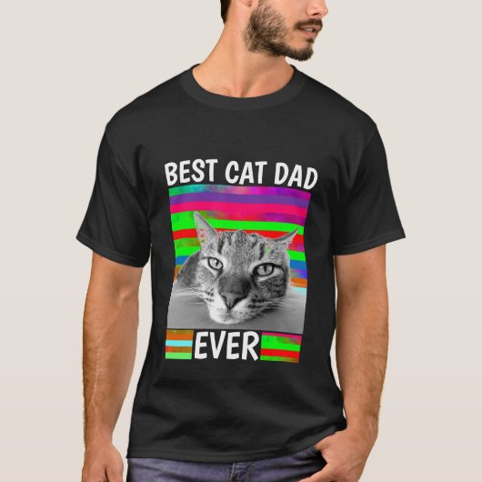 BESTE KAT PAPA OOIT DONKER MANNEN T-shirt (Voorkant)