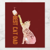 Beste kat papa, ooit (echt) wijn etiket (Enkel label)