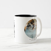 Beste kat papa ooit Gepersonaliseerd kat foto Tweekleurige Koffiemok (Voorkant rechts)