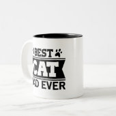 Beste kat papa ooit Gepersonaliseerd kat foto Tweekleurige Koffiemok (Voorkant links)