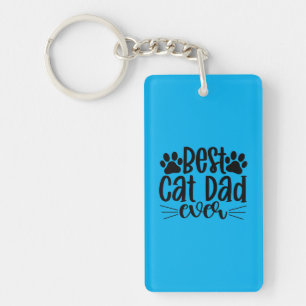 Beste kat papa ooit gepersonaliseerde grappige kat sleutelhanger