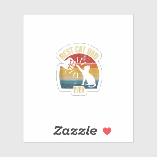 Beste kat papa ooit grappige kat vader vader  G Sticker (Vel)