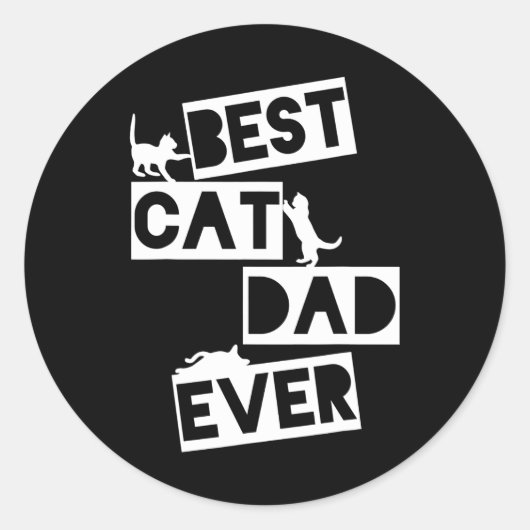 Beste kat papa ooit kat papa ronde sticker (Voorkant)