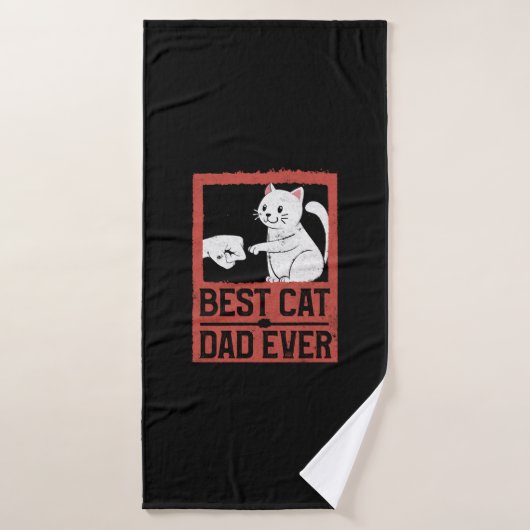 Beste kat papa ooit kat papa Spint minnaar vader's Badhanddoek (Badhanddoek)