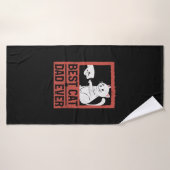 Beste kat papa ooit kat papa Spint minnaar vader's Badhanddoek (Badhanddoek)