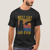 Beste kat papa ooit Kat papa vaderdag T-shirt (Voorkant)