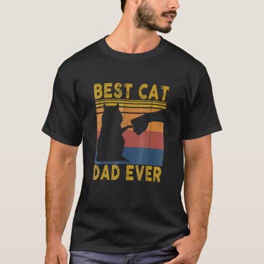 Beste kat papa ooit Kat papa vaderdag T-shirt (Voorkant)