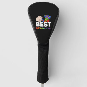 Beste kat papa ooit kleurrijke regenboog Moederdag Golfheadcover