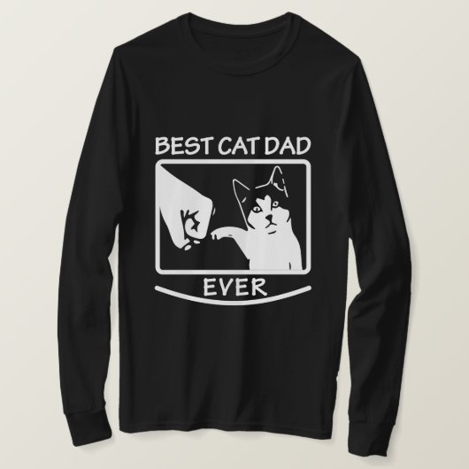 Beste kat papa ooit - Lange hoes Shirt (Design voorkant)