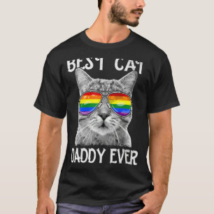 Beste kat papa ooit LGBT Gay Pride Rainbow Sunglas T-shirt