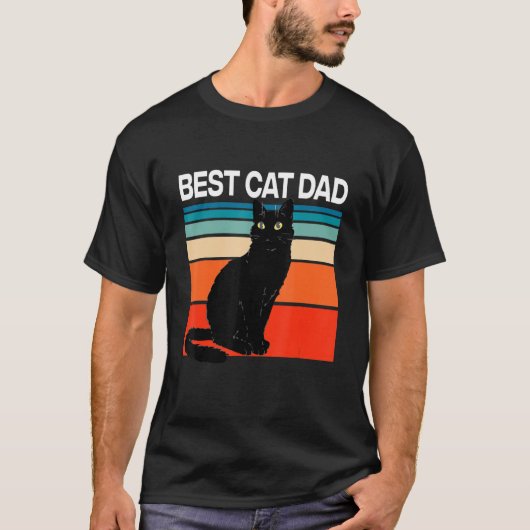 Beste kat papa ooit Mannen kat Cadeau voor kat T-shirt (Voorkant)