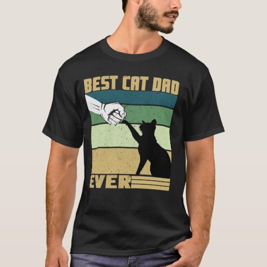 Beste kat papa ooit - Retro T-shirt (Voorkant)