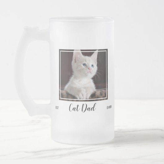 Beste kat papa ooit - Schattigee kat foto Matglas Bierpul (Links)