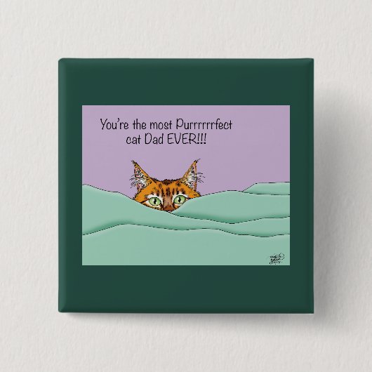 Beste kat papa ooit! Vaderdag Vierkante Button 5,1 Cm (Voorkant)
