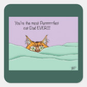Beste kat papa ooit! Vaderdag Vierkante Sticker (Voorkant)