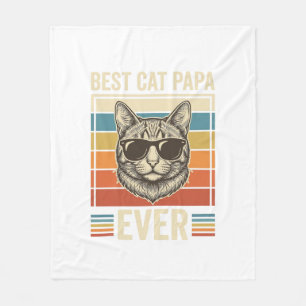 Beste kat papa ooit vintage kat shirt ontwerp_1 fleece deken