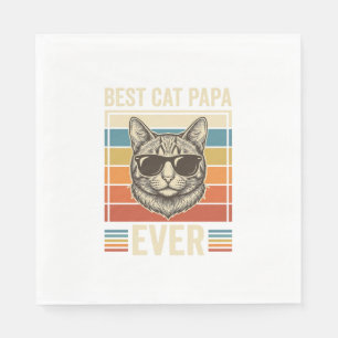Beste Kat Papa Ooit Vintage Kat Shirt Ontwerp_1 Servet