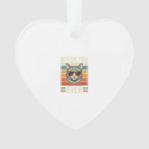 Beste Kat Papa Ooit Vintage Kat T-shirt Ontwerp_1 Ornament