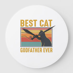 Beste kat peetvader ooit vintage kat vector ontwer grote klok