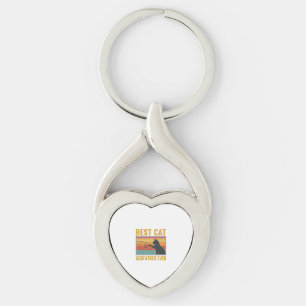 Beste kat peetvader ooit vintage kat vector ontwer sleutelhanger