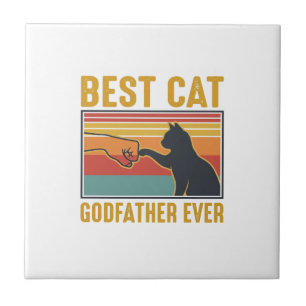 Beste kat peetvader ooit vintage kat vector ontwer tegeltje