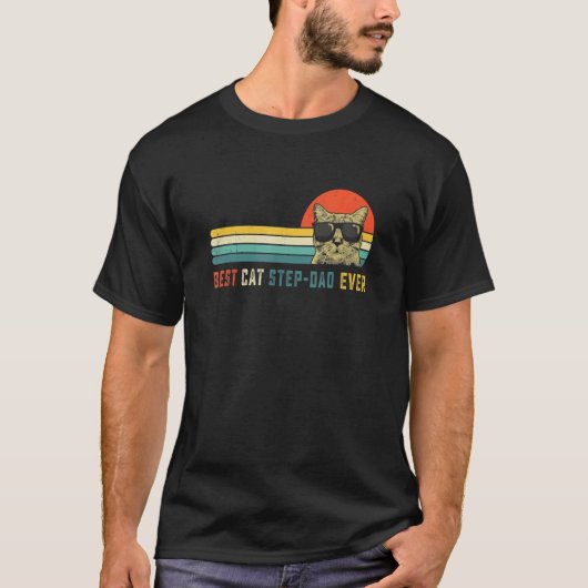 Beste kat stiefvader ooit Bump Fit Vaderdag Vader T-shirt (Voorkant)
