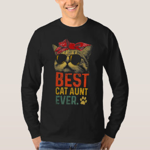 Beste kat tante ooit kat koele zonnebril t-shirt