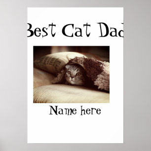beste kat vader foto naam vaderdag huisdier vader  poster