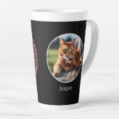 Beste Kat Vader Huisdier Eigenaar Aangepaste Foto Latte Mok (Rechterhoek)
