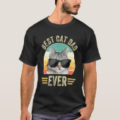  beste kat vader ooit bril retro Fathers Da T-shirt (Voorkant)