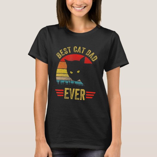 beste kat vader ooit bril retro Fathers Da T-shirt (Voorkant)