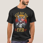  beste kat vader ooit bril retro Fathers Da T-shirt (Voorkant)