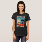 Beste kat vader ooit bump vuist kat daddy retro va t-shirt (Voorkant volledig)