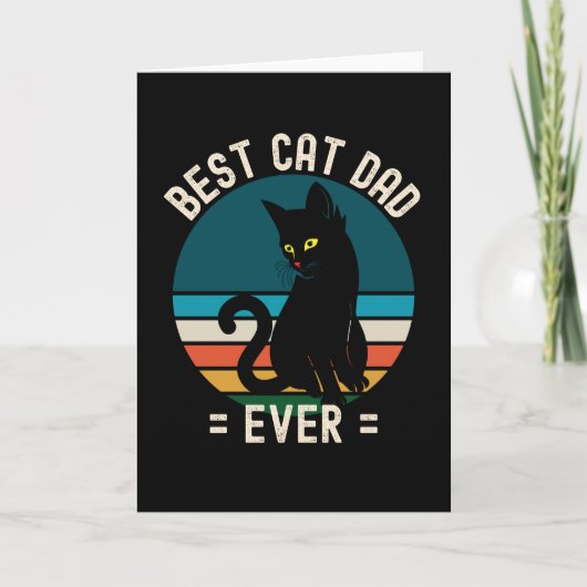 Beste Kat Vader Ooit Grappig Zwarte Kat Gift Kaart (Voorkant)