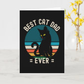 Beste Kat Vader Ooit Grappig Zwarte Kat Gift Kaart (Gele Bloem)