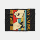 Beste kat vader ooit grappige kat papa fleece deken (Voorkant (Horizontaal))