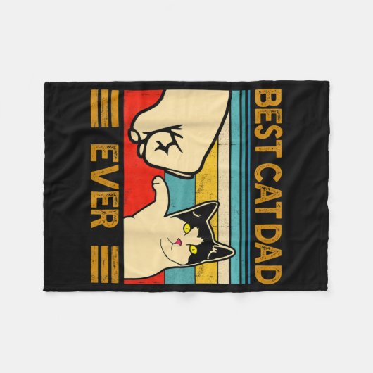 Beste kat vader ooit grappige kat papa fleece deken (Voorkant (Horizontaal))