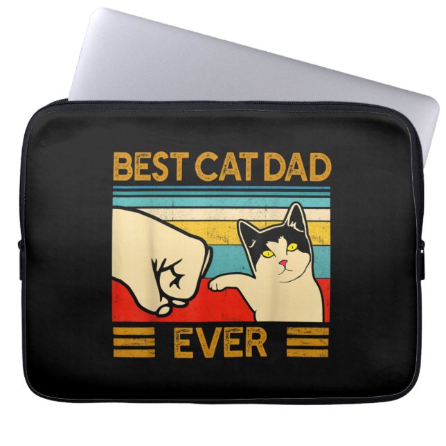 Beste kat vader ooit grappige kat papa laptop sleeve (Voorkant)