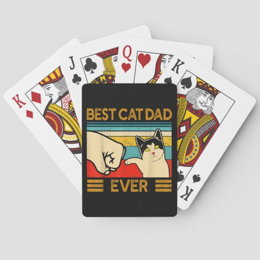 Beste kat vader ooit grappige kat papa pokerkaarten (Achterkant)