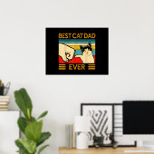 Beste kat vader ooit grappige kat papa poster (Thuiskantoor)