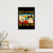 Beste kat vader ooit grappige kat papa poster (Keuken)