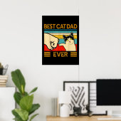 Beste kat vader ooit grappige kat papa poster (Thuiskantoor)