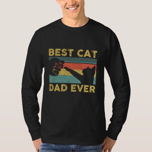 Beste kat vader ooit grappige kat papa Vaderdag T-shirt (Voorkant)