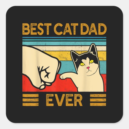 Beste kat vader ooit grappige kat papa vierkante sticker (Voorkant)