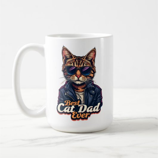 Beste kat vader ooit, grappige tabby kat vader koffiemok (Links)