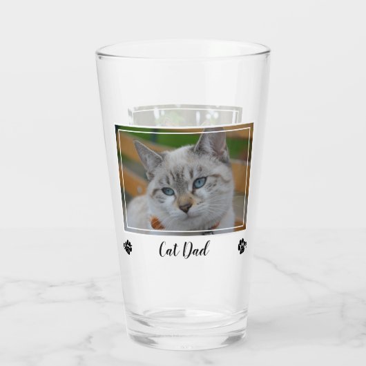 Beste kat vader ooit - pap Birthday Foto Cute Pap Glas (Achterkant)
