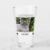 Beste kat vader ooit - pap Birthday Foto Cute Pap Glas (Voorkant)