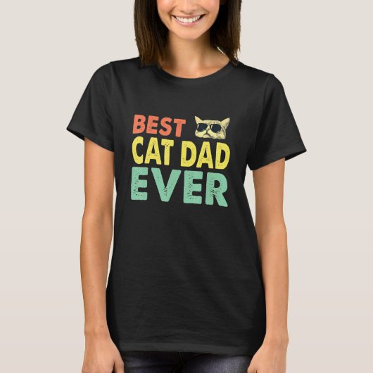 beste kat vader ooit retro kat papa kat t-shirt (Voorkant)
