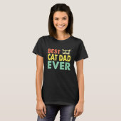 beste kat vader ooit retro kat papa kat t-shirt (Voorkant volledig)
