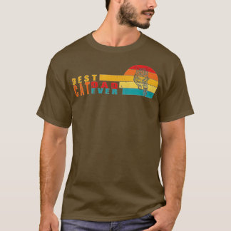 Beste kat vader ooit Retro Papa Birthday Fath T-shirt